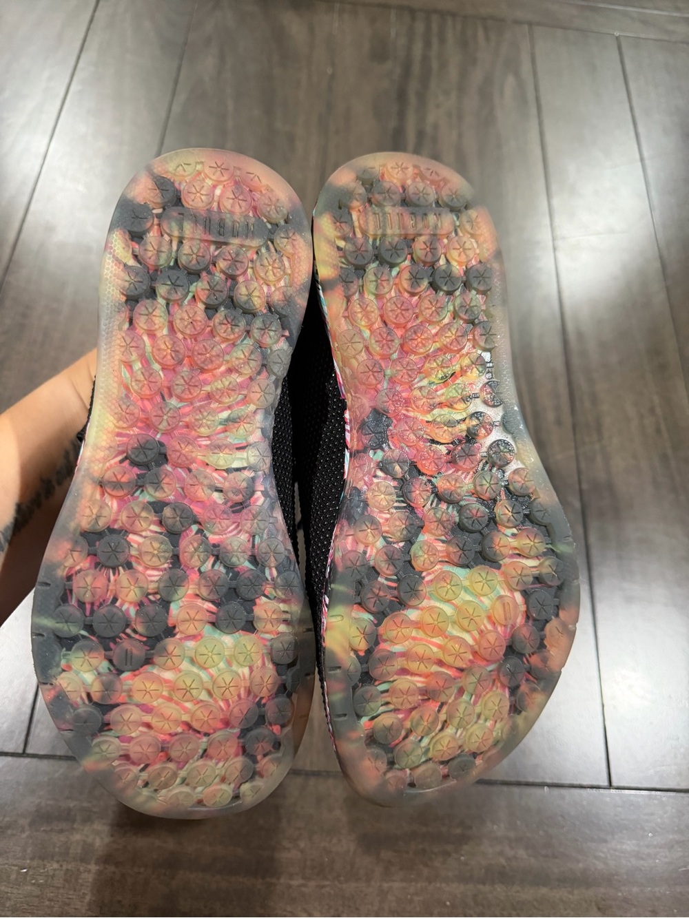 NOBULL Black Knit Trainers with Multicolor Floral Midsole - Picture 10 of 12